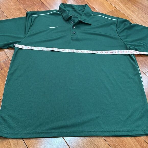 Nike Dri-Fit Men's Green/White 3 Button SS Polo Shirt Size XL - Picture 7 of 8